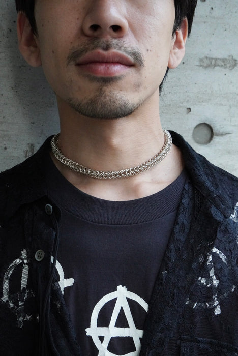 snake silver chain choker