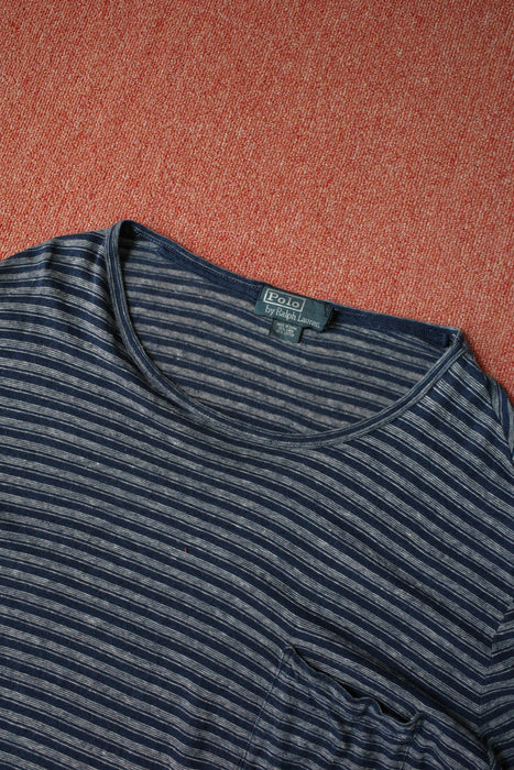 90s Ralph Lauren linen×cotton border tee