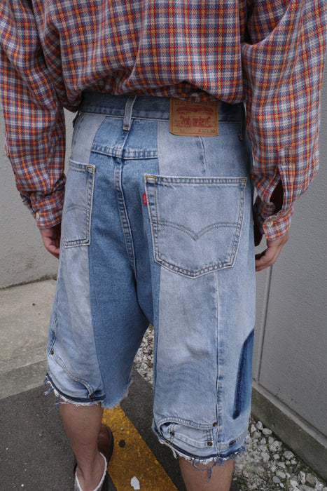remake Levi's patchwork denim shorts