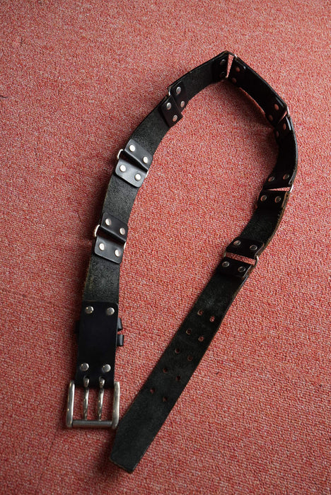 leather studs ring belt