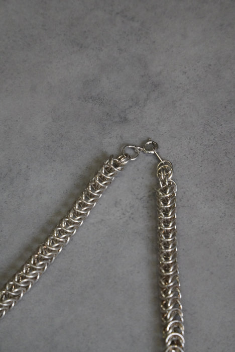 snake silver chain choker