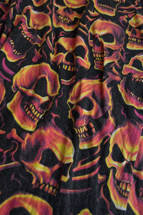 TATTOO ROUNGE fire skull pajama pants