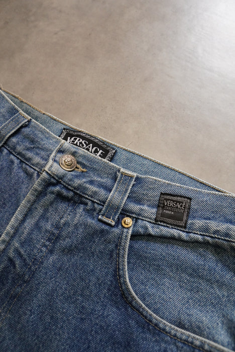 90s VERSACE cropped denim