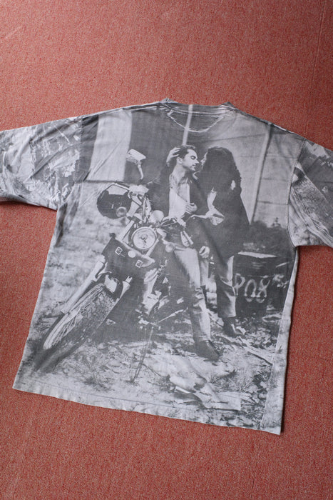 biker photo allover pattern tee