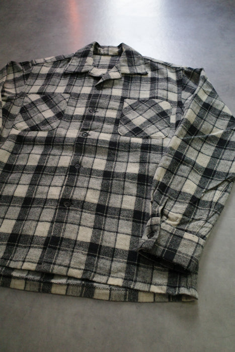 60s wool check shirt