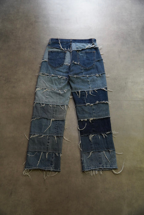 remake patchwork denim pants