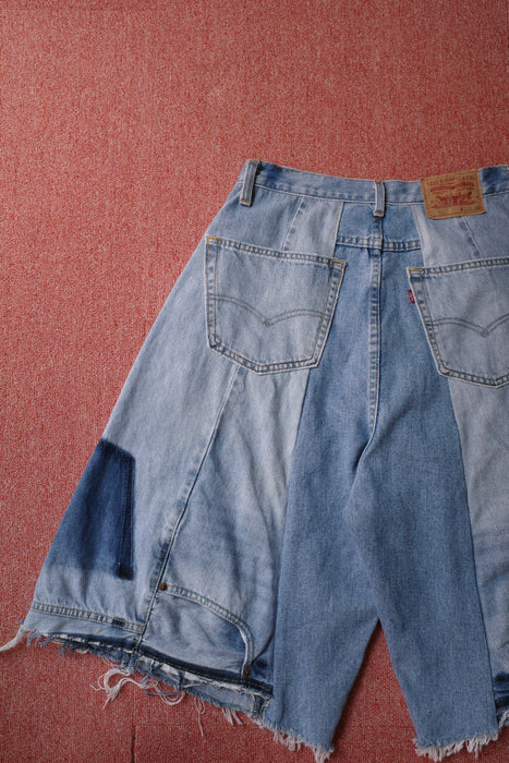remake Levi's patchwork denim shorts