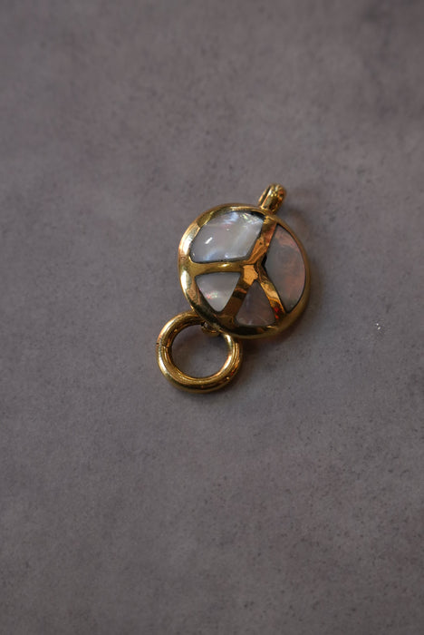 handmade brass charm "peace"
