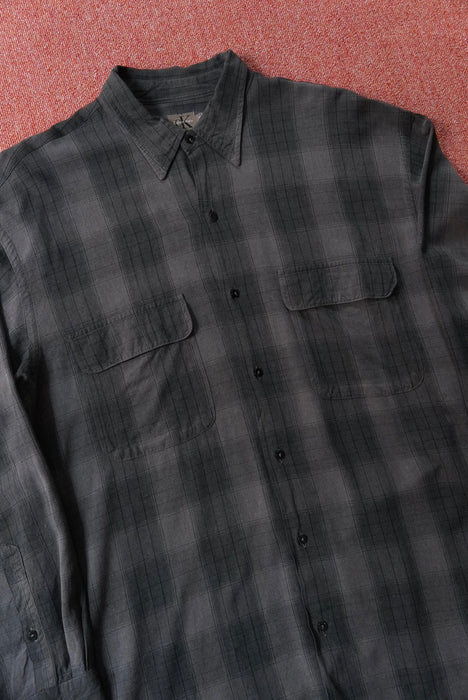 00s Calvin Klein rayon check shirt