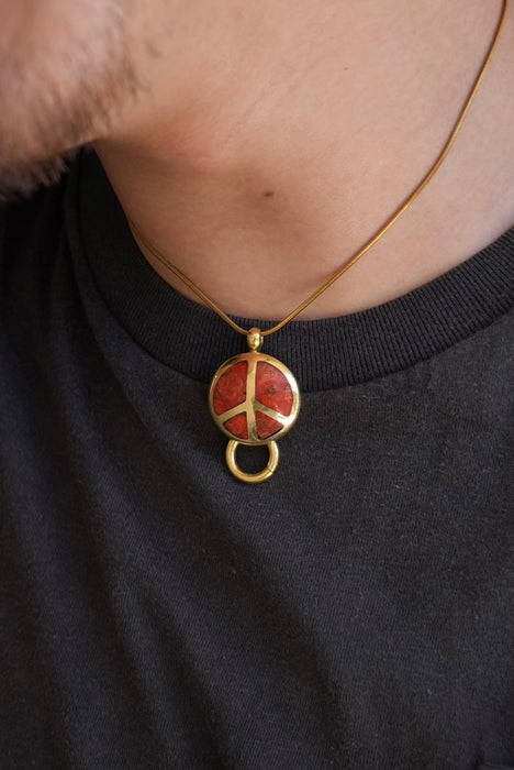 handmade brass charm "peace"