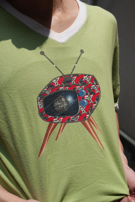 90s silverTab ringer tee