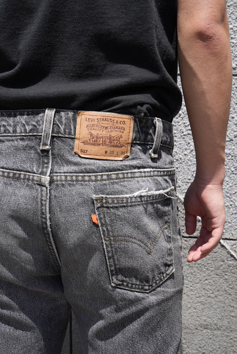 90s Levi's 517 yarn-dyed black denim