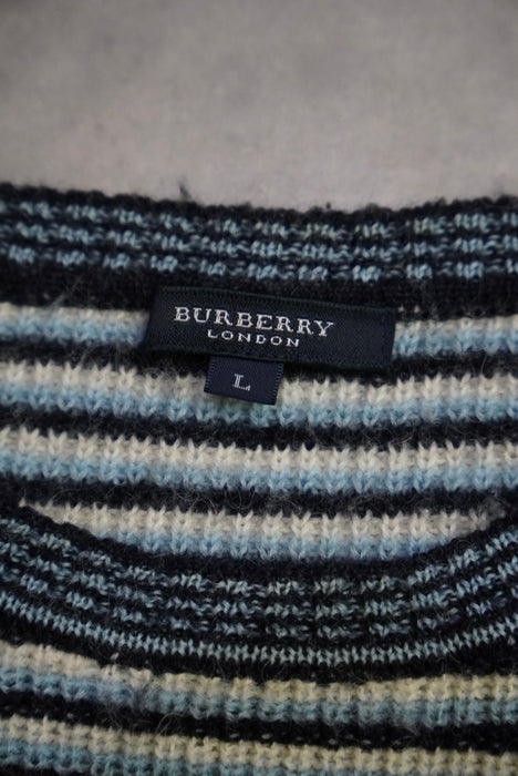 00s BURBERRY border alpaca knit