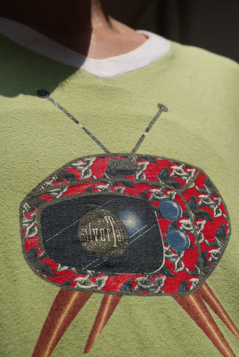 90s silverTab ringer tee