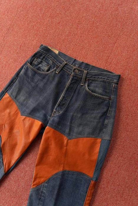 60s Hand Made by Denim Evalution leather 501 "E"