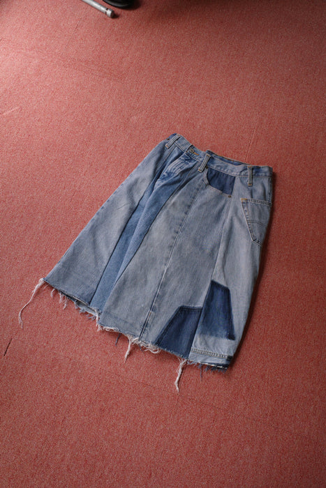 remake Levi's patchwork denim shorts