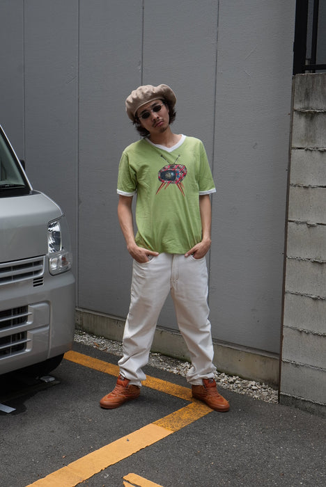 90s silverTab ringer tee