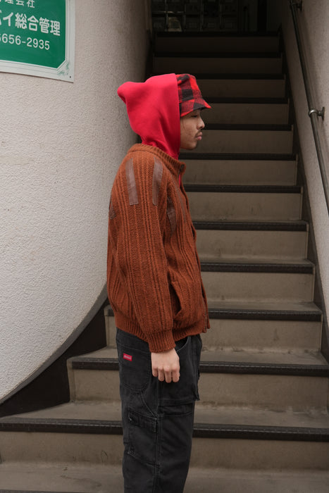 80s Maglieria leather×Knit blouson