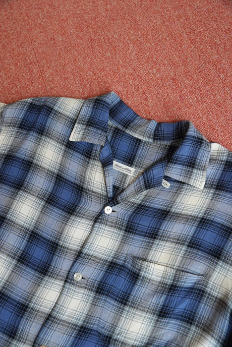 60s unknown check rayon shirt