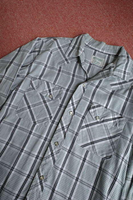 60s Fleatline cotton check western shirt