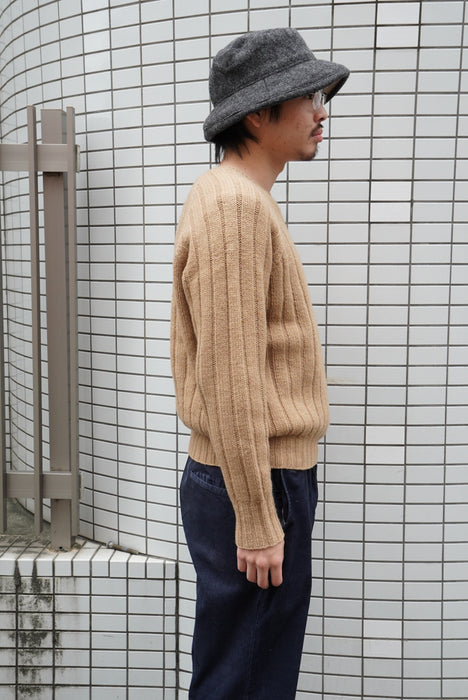 Ralph Lauren camelhair × lambswool hand knit