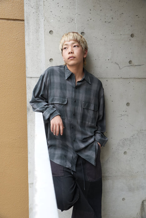 00s Calvin Klein rayon check shirt
