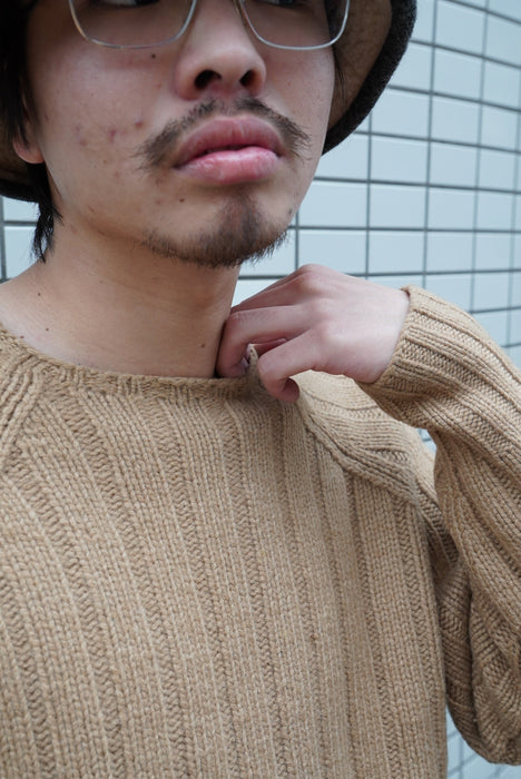 Ralph Lauren camelhair × lambswool hand knit