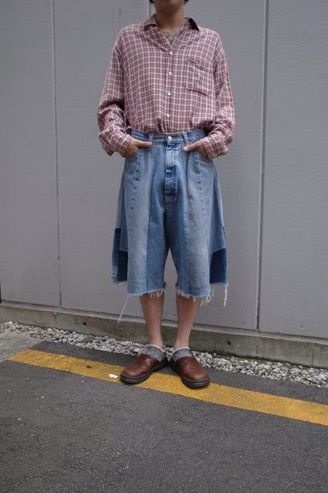remake Levi's patchwork denim shorts