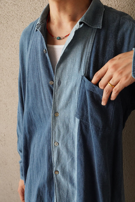 00s COMME des GARÇONS HOMME 2tone indigo shirts