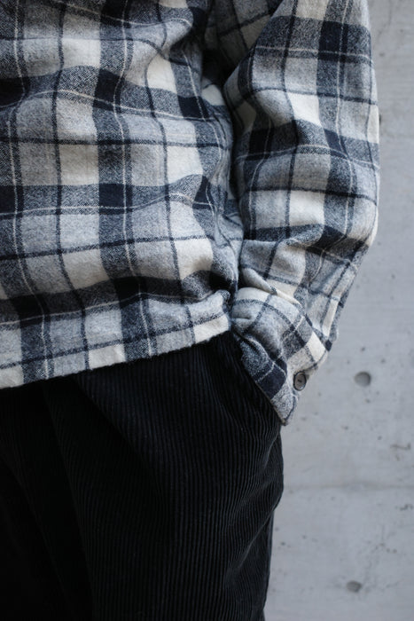 60s wool check shirt