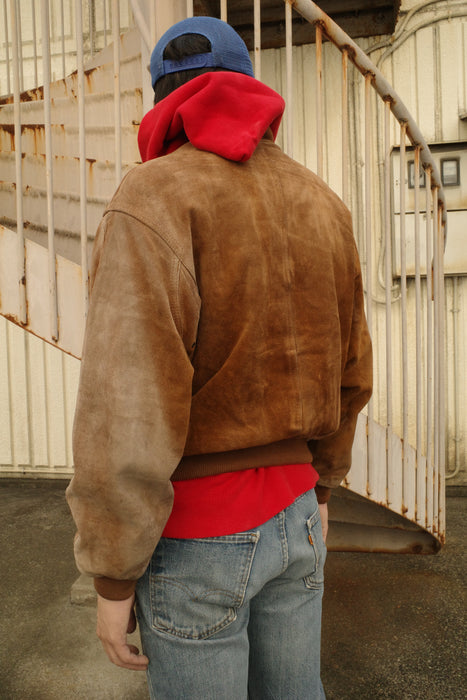 80s BANANA REPUBLIC suede bomber jacket "Safari & Travel"
