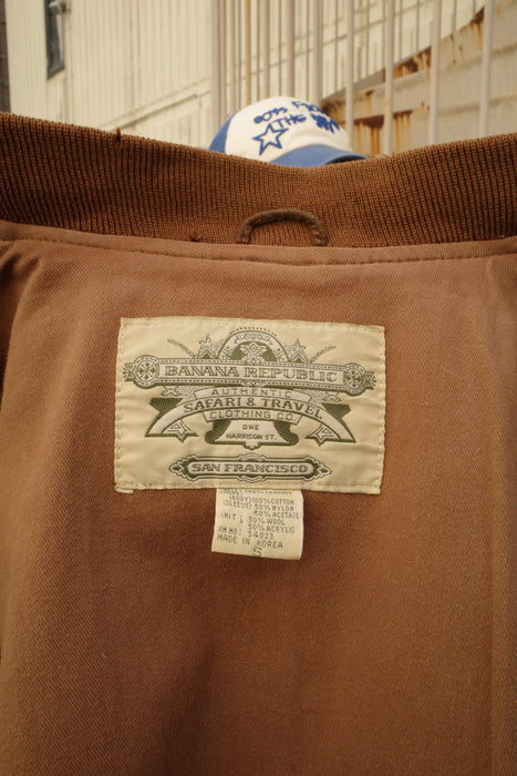 80s BANANA REPUBLIC suede bomber jacket "Safari & Travel"