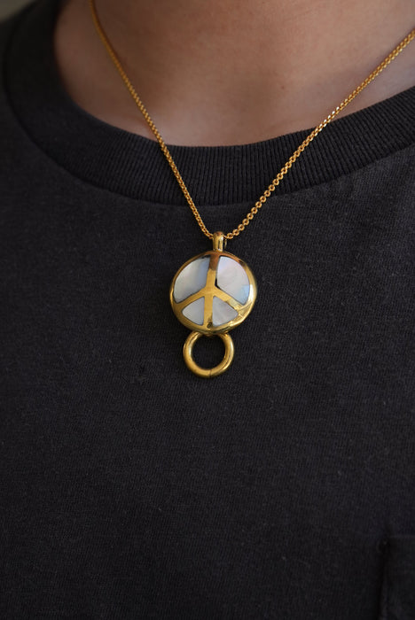 handmade brass charm "peace"