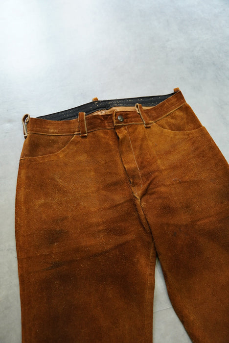 60s handmade western leather pants