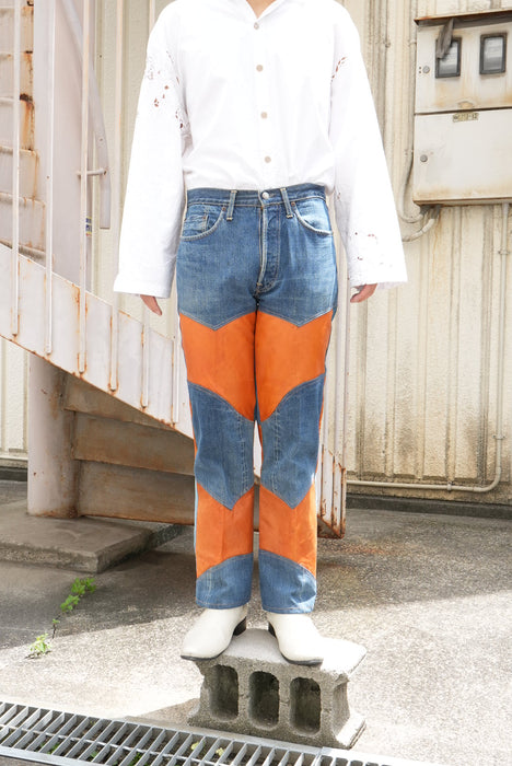 60s Hand Made by Denim Evalution leather 501 "E"