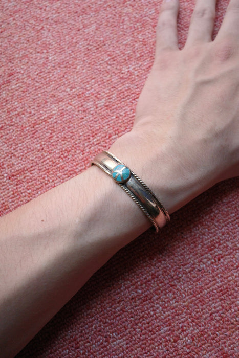 silver&turquoise peace bracelet
