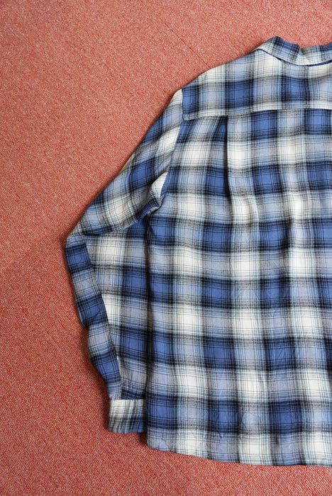 60s unknown check rayon shirt