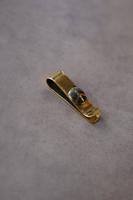 handmade brass money clip "gold"