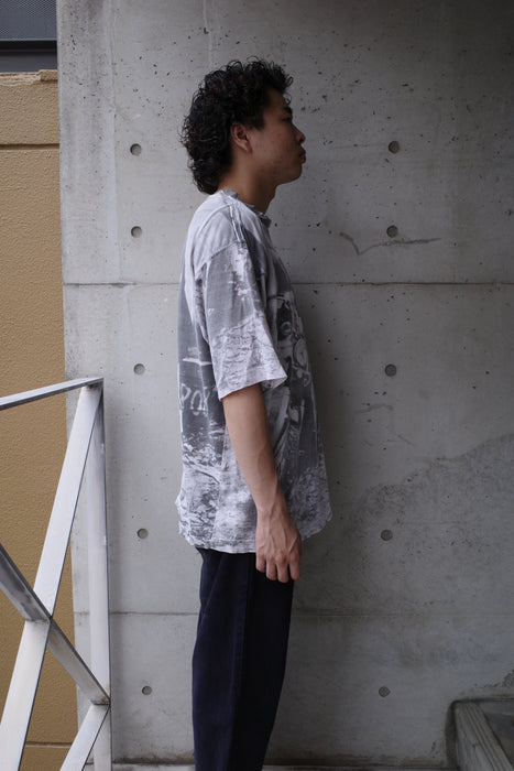 biker photo allover pattern tee