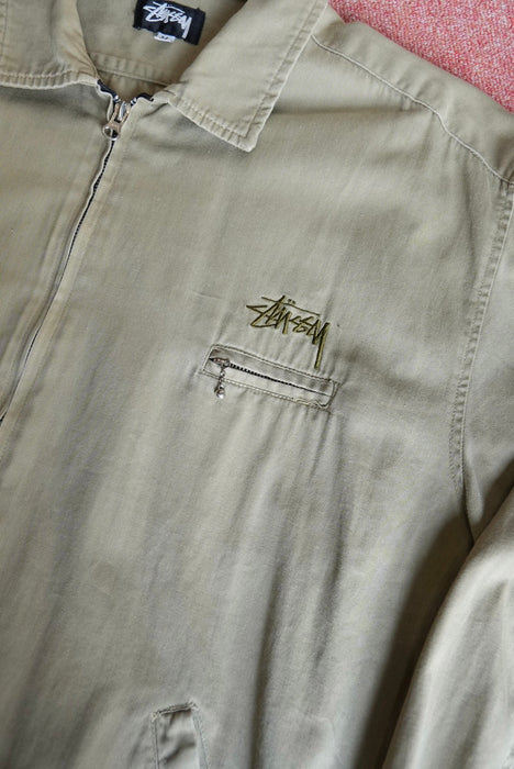 80s STUSSY cotton sports jacket
