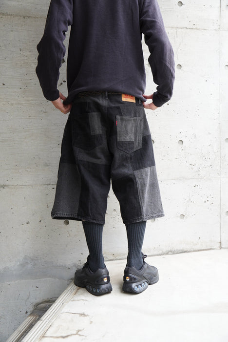 patchwork black denim