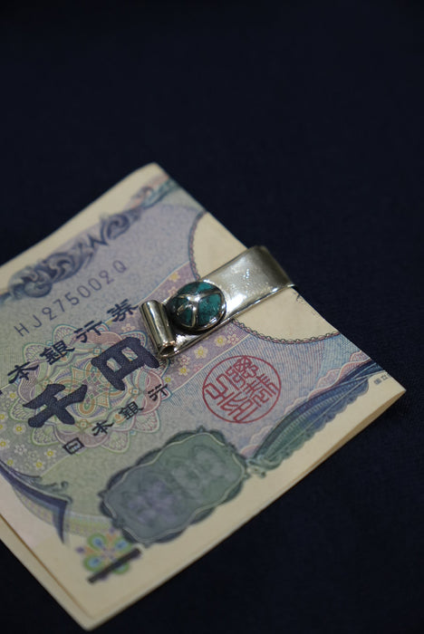 handmade brass money clip "silver"