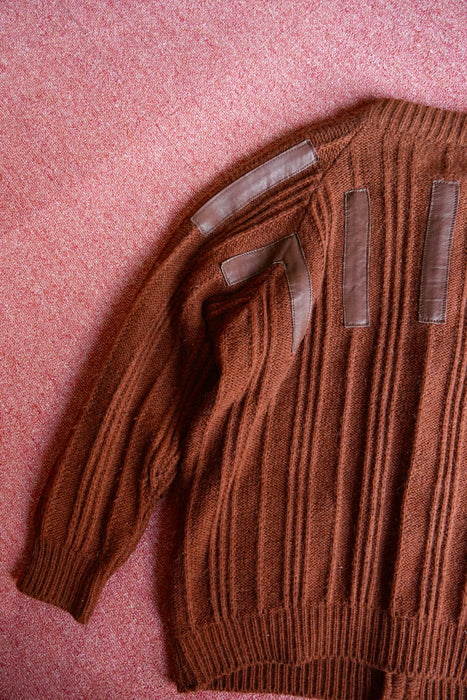 80s Maglieria leather×Knit blouson