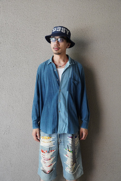 00s COMME des GARÇONS HOMME 2tone indigo shirts