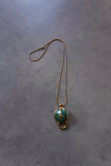 handmade brass charm "peace"