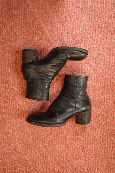 00s JOLI leather back-zip heeled boots