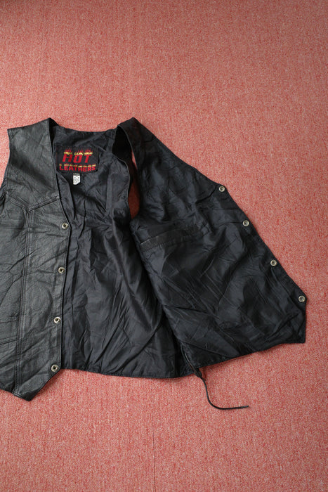 90s lace-up leather vest