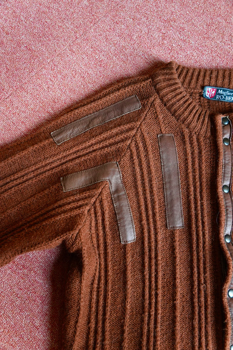 80s Maglieria leather×Knit blouson