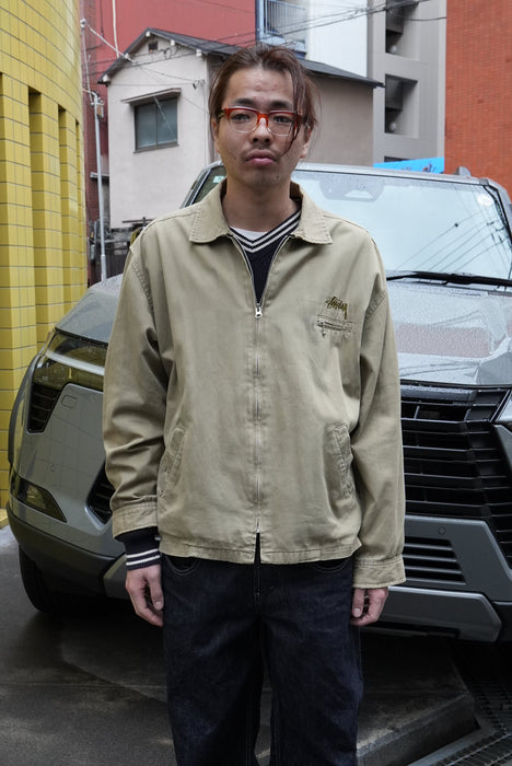 80s STUSSY cotton sports jacket