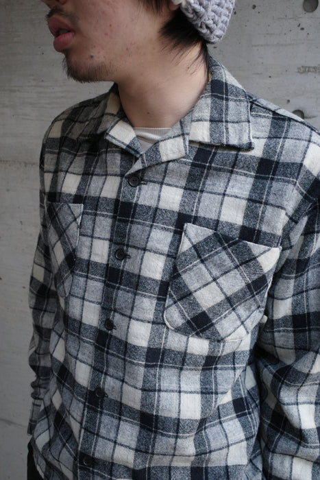 60s wool check shirt